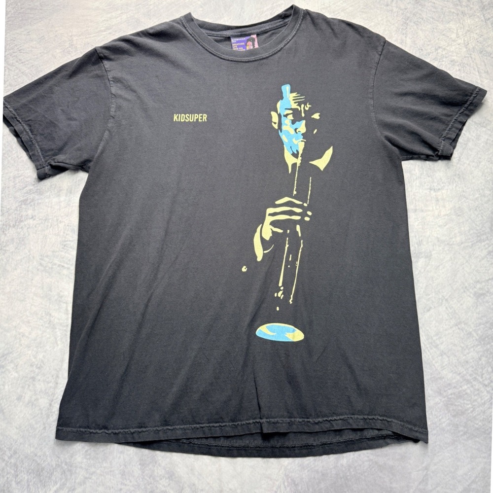 Kidsuper SS23 Jazz Club Graphic T-Shirt Mens sz XL Saxophone Trumpet Streetwear